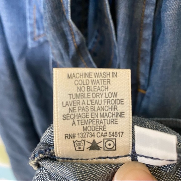 NWT cloth & stone Chambray Denim Trench Coat Jacket Sz Small - Picture 5 of 11